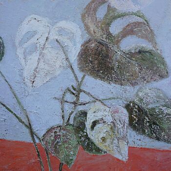 Peinture intitulée "Monstera" par Viktoria Daneva, Œuvre d'art originale, Huile