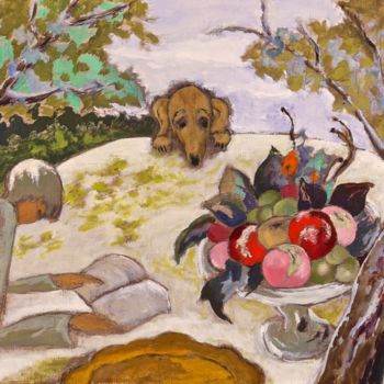 Peinture intitulée "La vie à Clos de Fo…" par Dominique Bertrand, Œuvre d'art originale, Huile