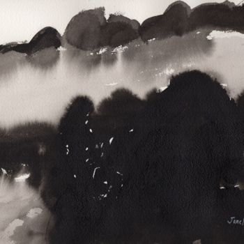 Painting titled "Rosario Beach Abstr…" by Janel Bragg, Original Artwork, Ink