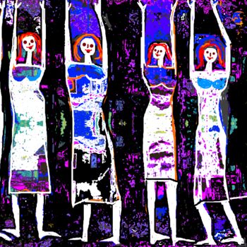Arts numériques intitulée "HAPPY GHOSTS, dsc-0…" par Anandswaroop Manchiraju, Œuvre d'art originale, Peinture numérique