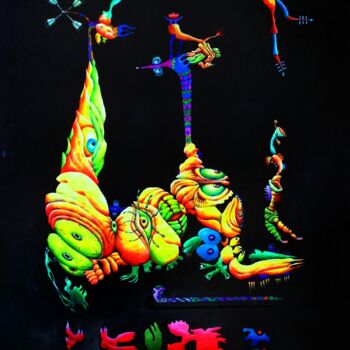 Peinture intitulée "Boîte chinoise" par Andrej Platounov, Œuvre d'art originale, Huile