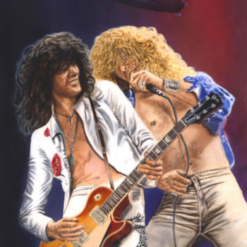 Malerei mit dem Titel "Led Zeppelin Robert…" von Alex Mets, Original-Kunstwerk