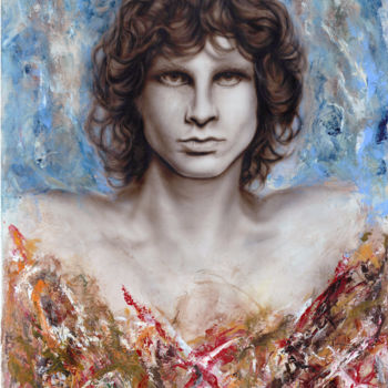 Malerei mit dem Titel "Jim Morrison  Break…" von Alex Mets, Original-Kunstwerk, Acryl