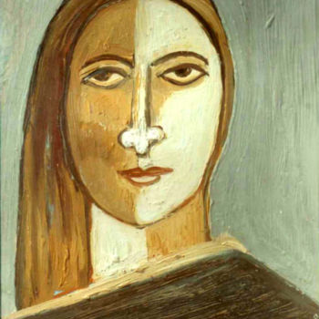 「HEAD-10,  .jpgxrayh…」というタイトルの絵画 Anandswaroop Manchirajuによって, オリジナルのアートワーク, オイル