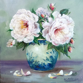 Pintura intitulada "Tableau peinture ro…" por Chrispaint-Flowers, Obras de arte originais, Óleo