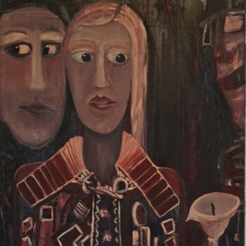 Painting titled "Death-Candle" by Peter Stutz, Original Artwork, Oil