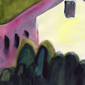 Painting titled "View from my Kitche…" by Janel Bragg, Original Artwork, Watercolor