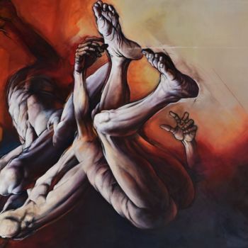 Pittura intitolato "CHAOS III- Acryliqu…" da Claude Duvauchelle, Opera d'arte originale, Acrilico Montato su Telaio per bare…