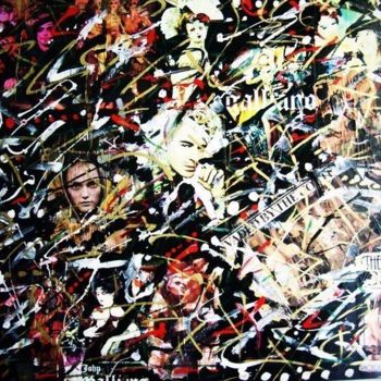 Collages titled "JHON IL GENIO" by Simone Lazzarini, Original Artwork, Enamel