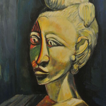 Peinture intitulée "la statuette 2003.j…" par Alain Lamy, Œuvre d'art originale, Huile