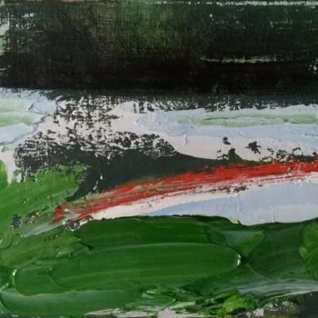 Painting titled "sneeuw in de nacht" by Bart Verbrugge, Original Artwork, Oil