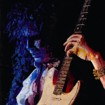 Malerei mit dem Titel "Yngwie Malmsteen  F…" von Alex Mets, Original-Kunstwerk, Acryl