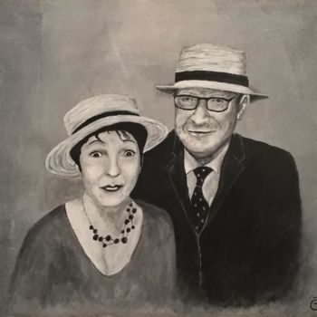 Ζωγραφική με τίτλο "Nadine et Gilles" από Pascal Collin, Αυθεντικά έργα τέχνης, Ακρυλικό