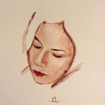 Painting titled "Portrait of Jessy" by Dominique Dève, Original Artwork, Acrylic