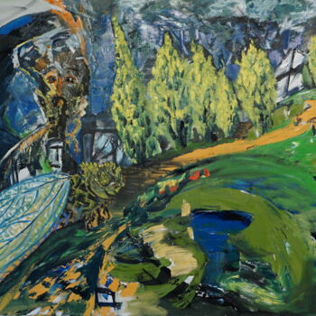 Painting titled "Abstract-meets-Natu…" by Peter Stutz, Original Artwork, Oil