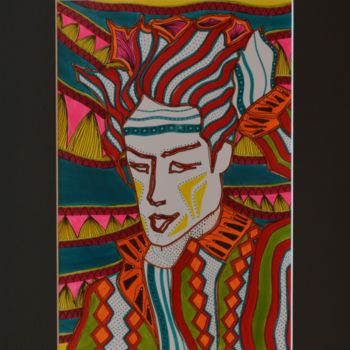 Drawing titled "La main dans les ch…" by Sandrine Damour, Original Artwork