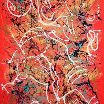 Peinture intitulée "N° 70.37  Langage" par Isa-L, Œuvre d'art originale, Acrylique Monté sur Châssis en bois