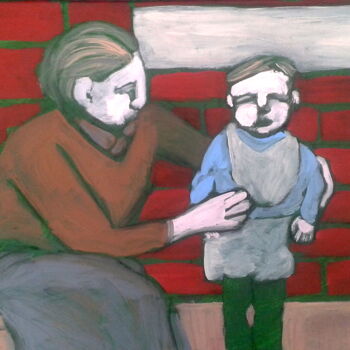 Malerei mit dem Titel "mother & child" von Simon Taylor, Original-Kunstwerk
