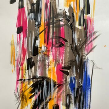 Painting titled "Cœur de chewing-gum" by Caroline Montigneaux, Original Artwork, Acrylic