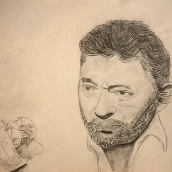 Σχέδιο με τίτλο "Gainsbarre....." από Pascal Collin, Αυθεντικά έργα τέχνης, Κάρβουνο