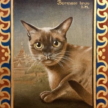 Peinture intitulée "Burmese brun" par Isabelle Molinard, Œuvre d'art originale, Acrylique