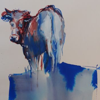 Peinture intitulée "Le carré de prairie" par Eva Gohier, Œuvre d'art originale, Aquarelle