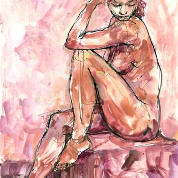 Peinture intitulée "A4 2017 60" par Christian Rolland, Œuvre d'art originale, Gouache