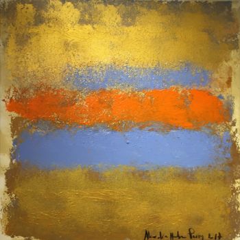 Painting titled "Christmas Gold 1" by Alexandra Heumber Perry, Original Artwork
