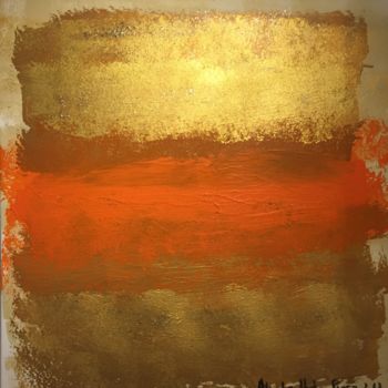 Painting titled "Christmas Gold 2" by Alexandra Heumber Perry, Original Artwork