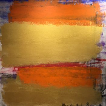 Painting titled "Golden Orange 1" by Alexandra Heumber Perry, Original Artwork