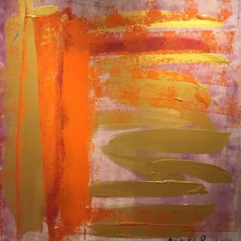 Painting titled "Golden Orange 3" by Alexandra Heumber Perry, Original Artwork
