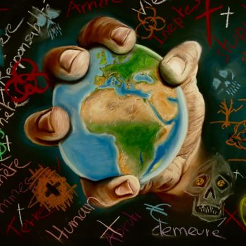 Drawing titled "Our earth" by Florian Leu, Original Artwork, Pastel