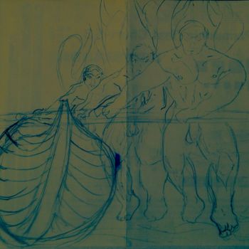 Disegno intitolato "Drawing-argos-crew-…" da Male Beauty Forum Lifestyle, Opera d'arte originale, Biro