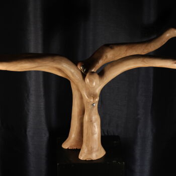 Scultura intitolato "Danseurs" da Max Bernard, Opera d'arte originale, Legno