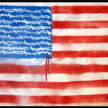 Painting titled "Barbs And stripes" by Sly Art, Original Artwork, Acrylic