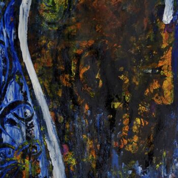 Painting titled "je m'interroge" by Francisco Mendes, Original Artwork, Oil