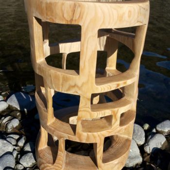 Sculptuur getiteld "WINDOWS LIFE" door Ivan Fabani, Origineel Kunstwerk, Hout