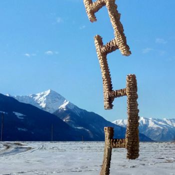 Sculptuur getiteld "ENJOY SCULPTURE" door Ivan Fabani, Origineel Kunstwerk, Hout