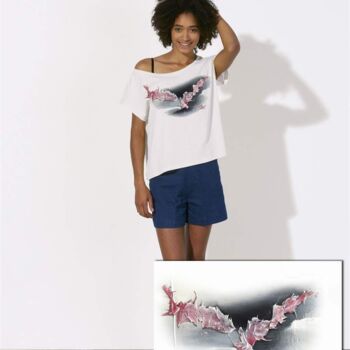 Textile Art titled "T-shirt "Tama'Shiro…" by Lilou Sauvegrain (Kemoji), Original Artwork