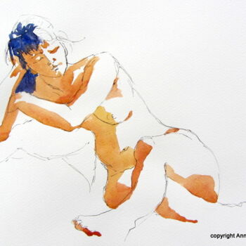 Peinture intitulée "croquis Maeva 2" par Anne-Marie Mary, Œuvre d'art originale