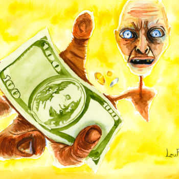Painting titled "My precious" by Florian Leu, Original Artwork, Watercolor
