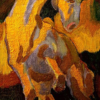 绘画 标题为“Le chevale d'or” 由Slobodan Spasojevic (Spaki), 原创艺术品, 油