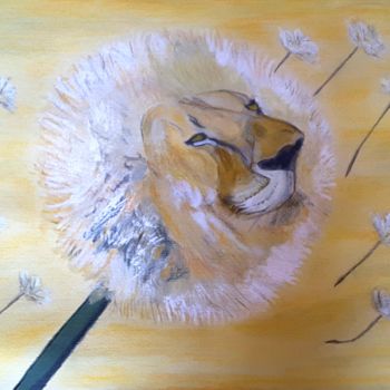 Painting titled "Löwenzahn" by Sigrid Helmlinger, Original Artwork, Watercolor