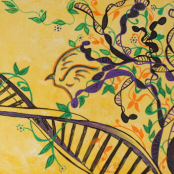 Peinture intitulée "Histoire d'Adn" par Corinne Brossier (Atelier de l'imaginaire), Œuvre d'art originale, Acrylique