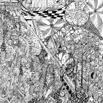 Drawing titled "Ink Chaos" by Graham Rhodes, Original Artwork, Ink
