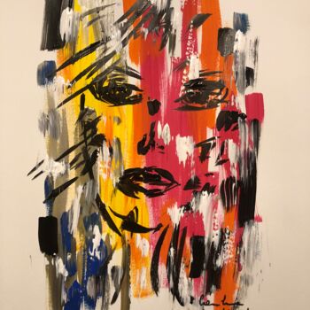 Painting titled "La Baby Doll de mon…" by Caroline Montigneaux, Original Artwork, Acrylic