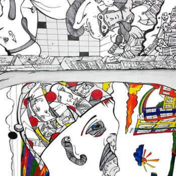 Drawing titled "Greymatter" by Graham Rhodes, Original Artwork, Ink