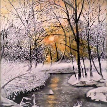 Painting titled "La forêt de "Mormal…" by Gérard Pinel, Original Artwork, Oil