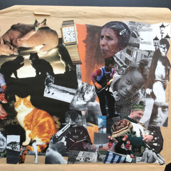 Collages titled "Les Chats contre la…" by Denis Reitz, Original Artwork