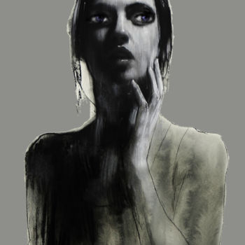 Peinture intitulée "Regard" par Dodi Ballada, Œuvre d'art originale